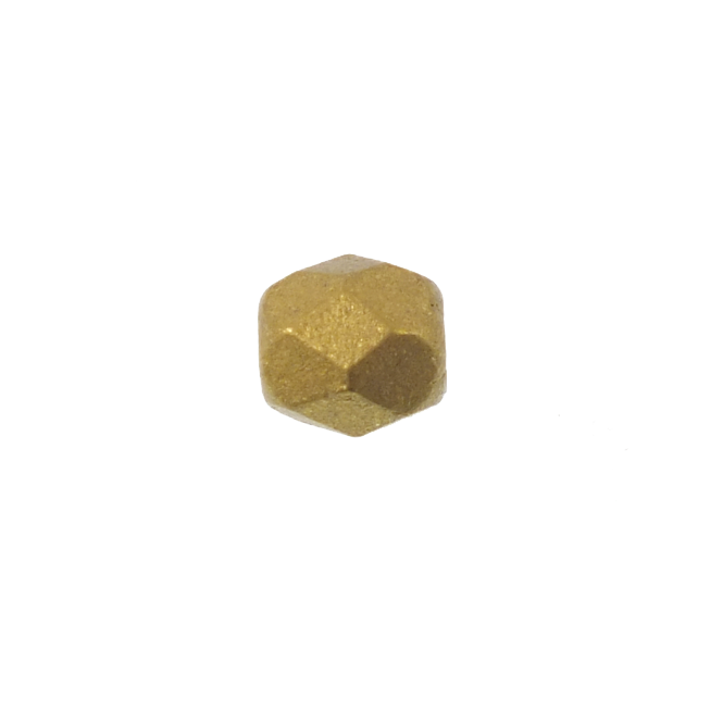 4mm Czech Faceted Round Glass Bead - Matte Metallic Aztec Gold - 50pk