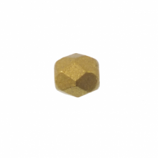 4mm Czech Faceted Round Glass Bead - Matte Metallic Aztec Gold - 50pk