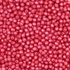 4mm Czech Faceted Round Glass Bead - Pastel Maroon - 50pk