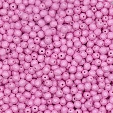 4mm Czech Faceted Round Glass Bead - Pastel Pink - 50pk