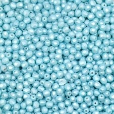 4mm Czech Faceted Round Glass Bead - Pastel Turquoise - 50pk