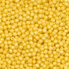 4mm Czech Faceted Round Glass Bead - Pastel Yellow - 50pk