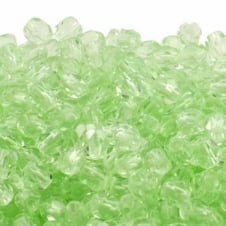 4mm Czech Faceted Round Glass Bead - Peridot - 50pk