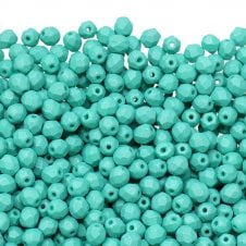 4mm Czech Faceted Round Glass Bead - Saturated Teal - 50pk