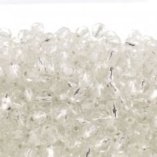 4mm Czech Faceted Round Glass Bead - Silver Lined Crystal - 50pk