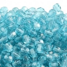 4mm Czech Faceted Round Glass Bead - Teal - 50pk