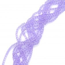 4mm Glass Round Smooth Beads - Transparent Lilac - 1 String (Approx. 95pcs)