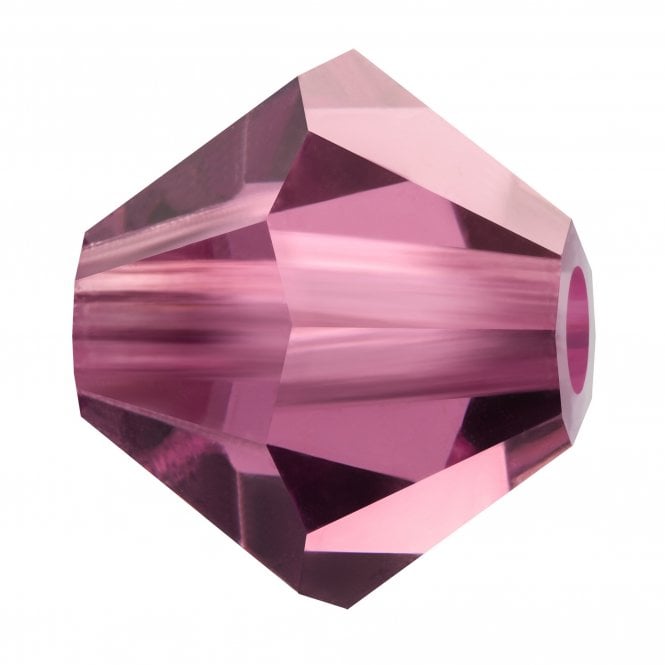 4mm  Crystal Bicones - Amethyst - 20pcs