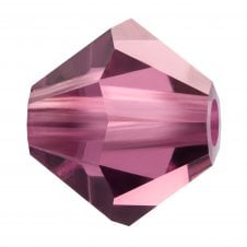 4mm Preciosa Crystal Bicones - Amethyst - 20pcs