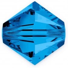 4mm Preciosa Crystal Bicones - Capri Blue - 20pcs
