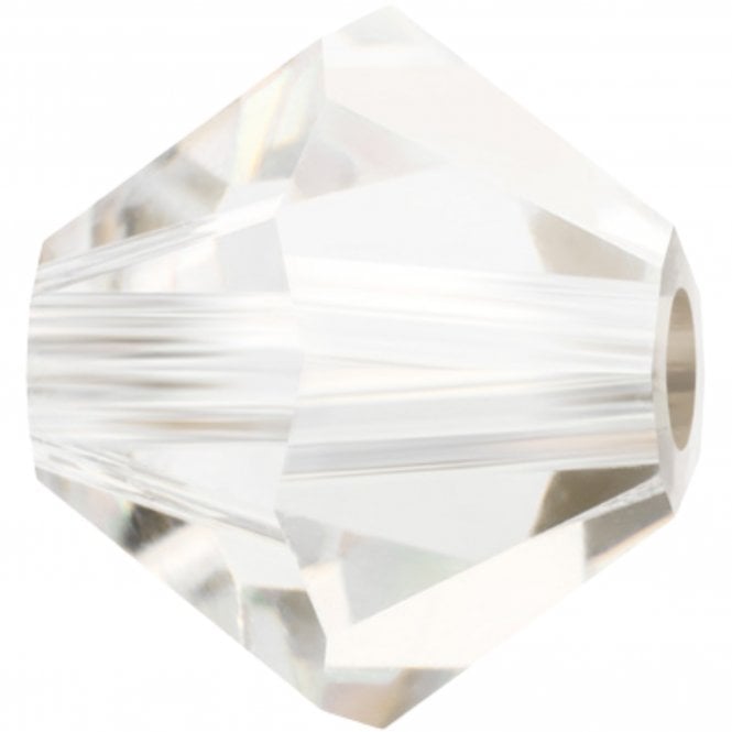 4mm  Crystal Bicones - Crystal Argent Flare - 20pcs