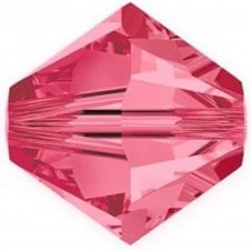 4mm Preciosa Crystal Bicones - Indian Pink - 20pcs
