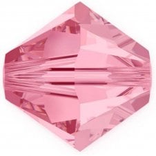 4mm Preciosa Crystal Bicones - Light Rose - 20pcs
