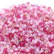 4mm Preciosa Crystal Bicones - Pink Mix - 50pcs