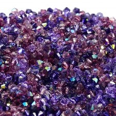 4mm Preciosa Crystal Bicones - Purple Mix - 50pcs