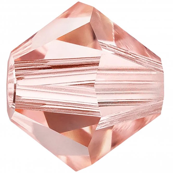 4mm  Crystal Bicones - Rose Peach - 20pcs