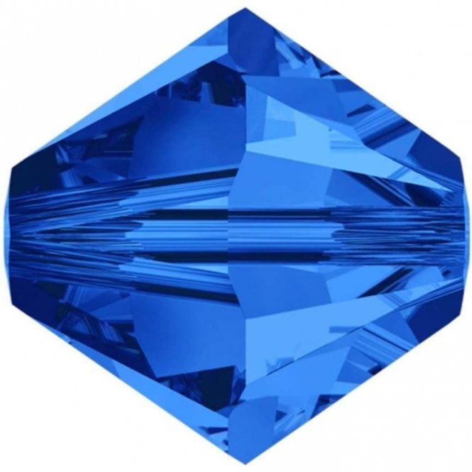 4mm  Crystal Bicones - Sapphire - 20pcs