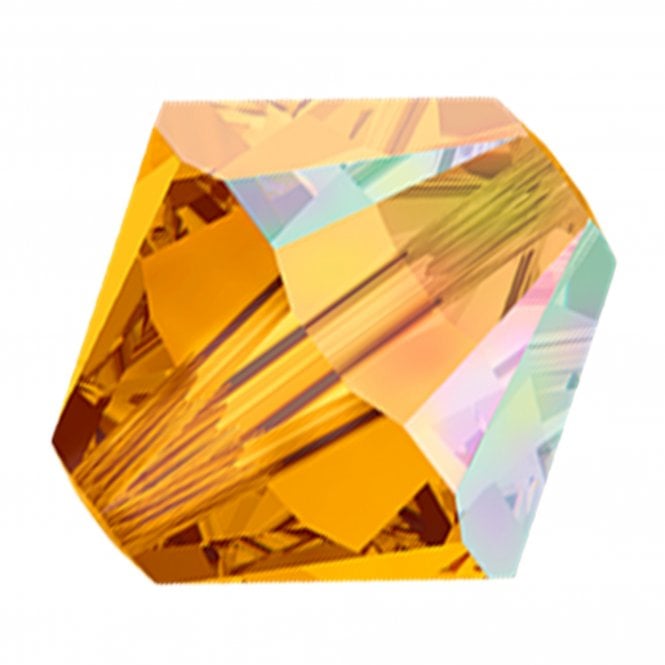 4mm  Crystal Bicones - Topaz AB - 20pcs