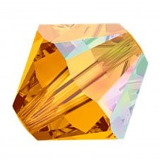 4mm Preciosa Crystal Bicones - Topaz AB - 20pcs