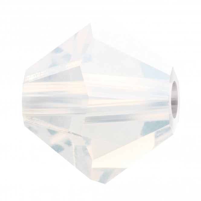 4mm  Crystal Bicones - White Opal - 20pcs