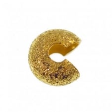 4mm Stardust Crimp Cover Findings - Gold Plated - 50pk