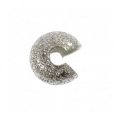 4mm Stardust Crimp Cover Findings - Silver Plated - 50pcs