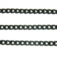 4x4.5mm Small Steel Curb Chain - Black Plated - 1m