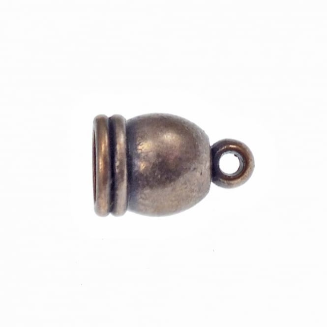5.5mm Cord End Cap/Bell Closer - Antique Copper Plated - 10pk