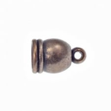 5.5mm Cord End Cap/Bell Closer - Antique Copper Plated - 10pk
