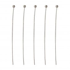 50mm Ball Headpins Findings - Dk.Silver Plated - 50pk