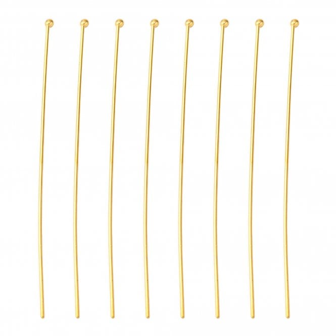 50mm Ball Headpins Findings - Golden Plated - 50pk