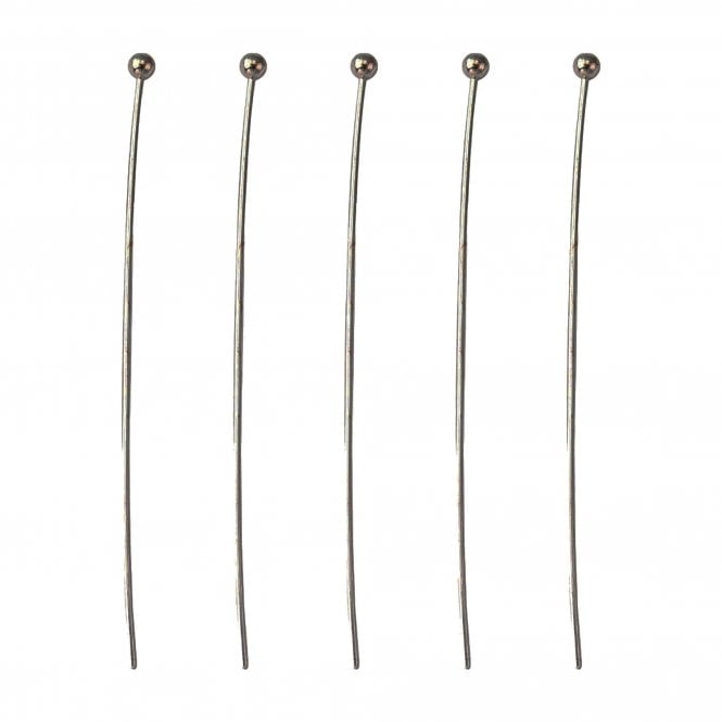 50mm Ball Headpins Findings - Gunmetal Plated - 50pk