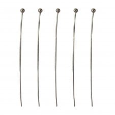 50mm Ball Headpins Findings - Gunmetal Plated - 50pk