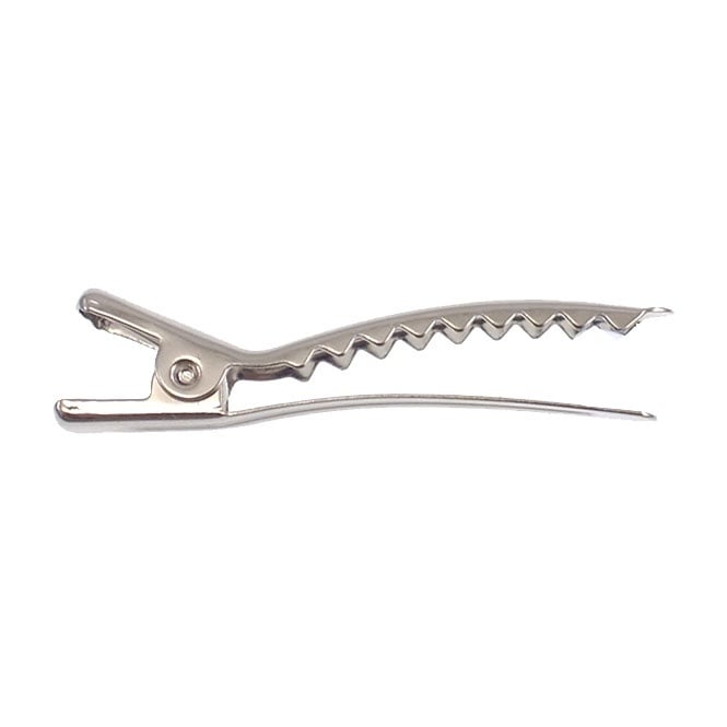 50mm Crocodile Hair Clip Blank - Silver Plated - 5pk