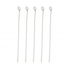 50mm Eyepins Findings - Dark Silver Plated - 50pcs