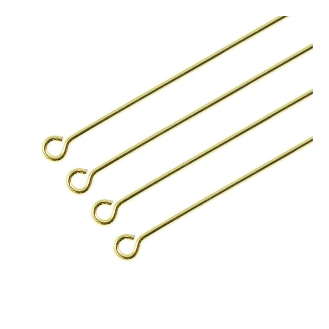 50mm Eyepins Findings - Gold Plated - 50pcs