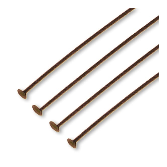 50mm Headpins Findings - Antique Copper Plated - 50pcs