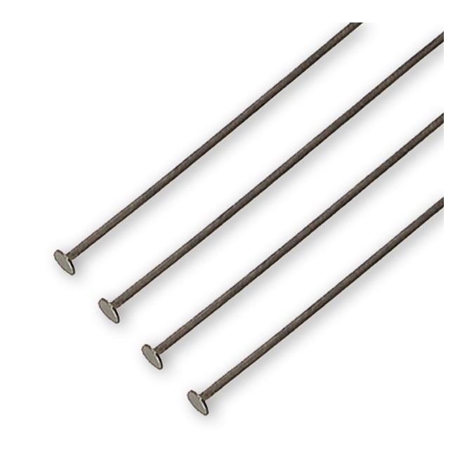 50mm Headpins Findings - Black Plated - 100pk
