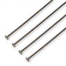 50mm Headpins Findings - Black Plated - 100pk