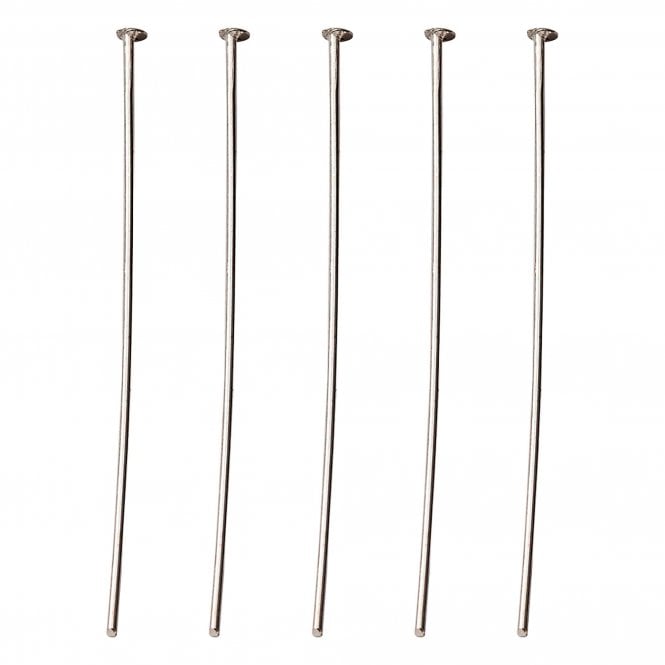 50mm Headpins Findings - Dk.Silver Plated - 50pk