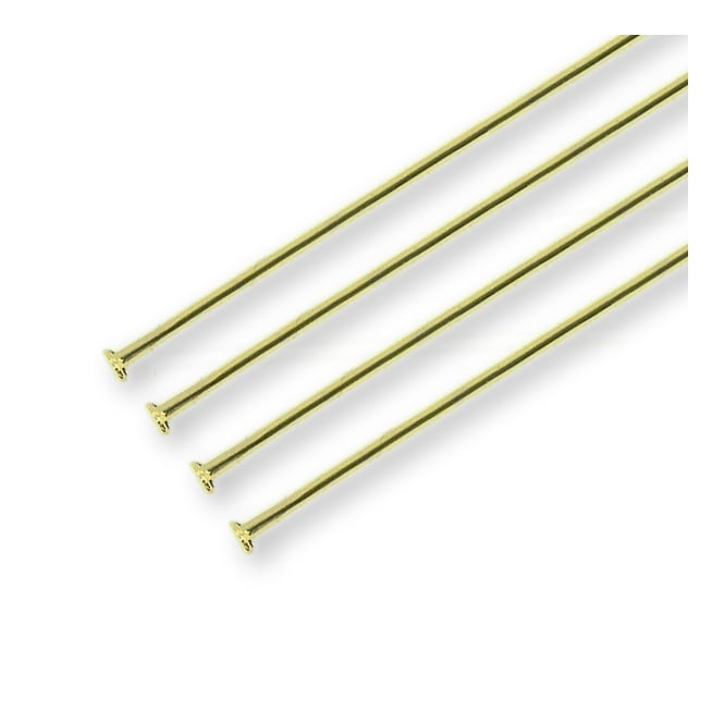 50mm Headpins Findings - Gold Plated - 50pcs