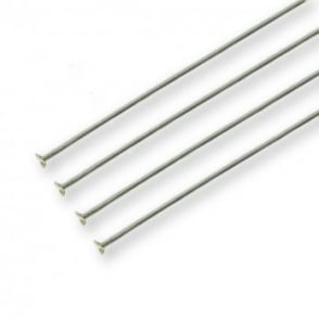 50mm Headpins Findings - Silver Plated - 50pcs