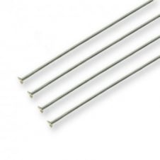 50mm Headpins Findings - Silver Plated - 50pcs