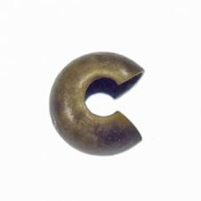 5mm Crimp Cover Findings - Antique Brass Plated - 50pcs