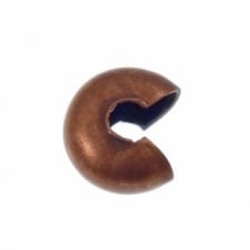 5mm Crimp Cover Findings - Antique Copper Plated - 50pcs