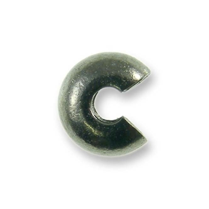 5mm Crimp Cover Findings - Black Plated - 50pcs