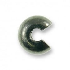 5mm Crimp Cover Findings - Black Plated - 50pcs