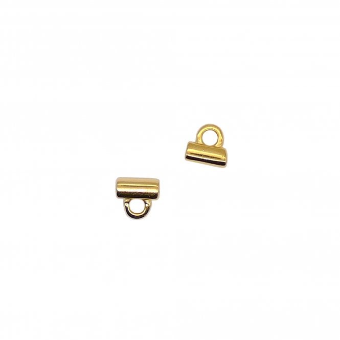 5x5mm Soros Tila Bead Ending -  24K Gold Plated - 2pcs