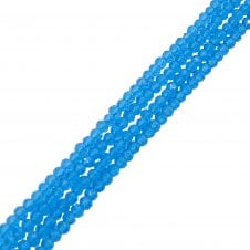 5x6mm Faceted Glass Rondelles - Aquamarine - 87pcs (1 String)