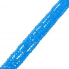 5x6mm Faceted Glass Rondelles - Aquamarine AB - 87pcs (1 String)